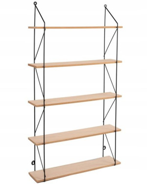 Półka Ścienna Metalowa Drewniana Czarna Loft XXXL