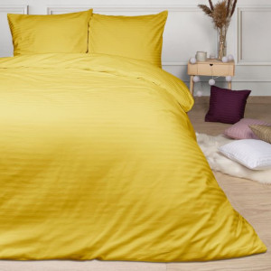 Pościel satyna bawełniana CIZGILI MUSTARD/200x220 EXCLUSIVE