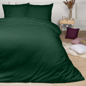 Pościel satyna bawełniana CIZGILI DARK GREEN/180x200 EXCLUSIVE