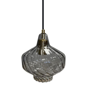 Lampa Wisząca Sufitowa Złota Oprawka Czarny Klosz