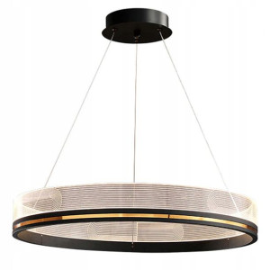 Lampa Wisząca Led Metalowa Czarno Złota Nowoczesna