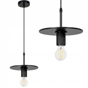 Lampa Wisząca Metalowa Czarna Matowa Nowoczesna