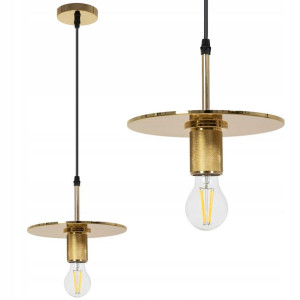 Lampa Wisząca Metalowa Złota Błyszcząca Nowoczesna