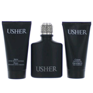 Usher He Eau de Toilette 100ml + shower gel 100ml. + after shave 100ml.