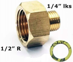 Mosiężny reduktor do kuchenki LPG 1/2 na 1/4 2szt.