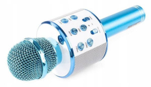 Mikrofon karaoke z głośnikiem BT MP3 REC LED