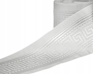 Taśma ozdobna żakardowa o szer. 16 cm. jasny szary