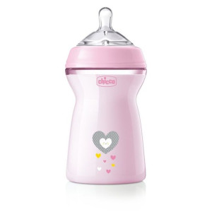 Chicco NaturalFeeling butelka smoczek silikonowy przepływ szybki 6m+ 330ml