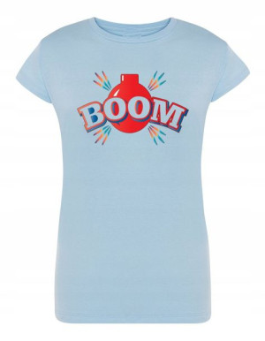 T-Shirt damski kolorowy nadruk BOOM r.XL