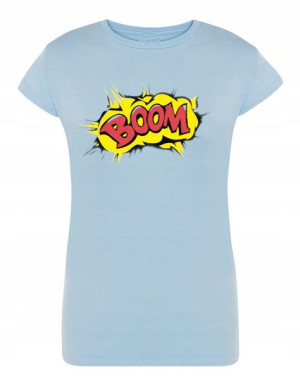 T-Shirt damski kolorowy nadruk BOOM r.XXL