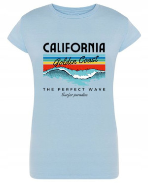 T-Shirt damski kolorowy nadruk California r.M
