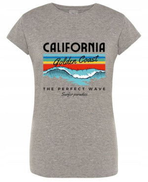 T-Shirt damski kolorowy nadruk California r.M