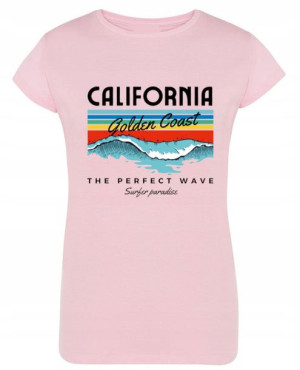 T-Shirt damski kolorowy nadruk California r.S
