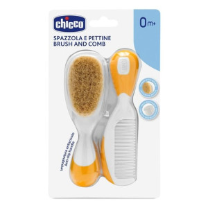 Chicco Brush and Comb zestaw szczotka z naturalnego włosia + grzebyk 0m+