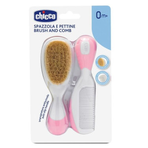 Chicco Brush and Comb zestaw szczotka z naturalnego włosia + grzebyk 0m+