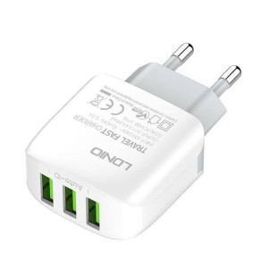 Ładowarka Sieciowa Ldnio A3312, 3x Usb, 17w (biała)