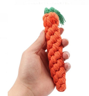 Zabawka Gryzak Sznur Bawełniany Szarpak Marchewka 22cm