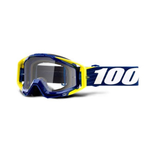 Gogle 100% RACECRAFT BIBAL/NAVY (Szyba Przezroczysta Anti-Fog, LT 88%-92% +