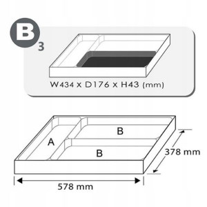 Wkładka pusta do wózka plastikowa 434x176mm TOPTUL