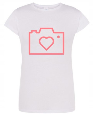 T-Shirt damski nadruk Aparat Miłośc Love r.S