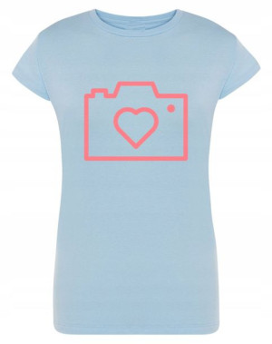 T-Shirt damski nadruk Aparat Miłośc Love r.XL
