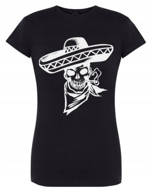 T-Shirt damski nadruk BANDYTA CZASZKA r.M