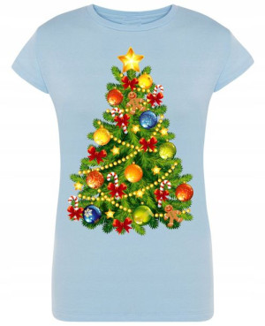 T-Shirt damski nadruk Choinka R.XXL