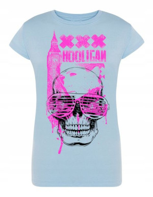 T-Shirt damski nadruk czaszka HOOLIGAN r. S