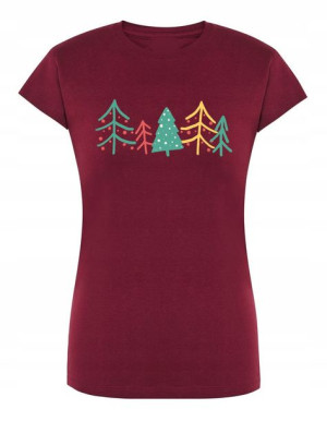 T-Shirt damski nadruk Drzewka Święta Choinka r.XXL