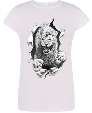 T-Shirt damski nadruk Dziki Lew r.XXL