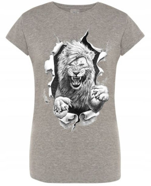 T-Shirt damski nadruk Dziki Lew r.XXL