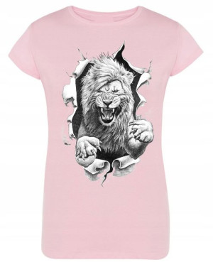 T-Shirt damski nadruk Dziki Lew r.XXL