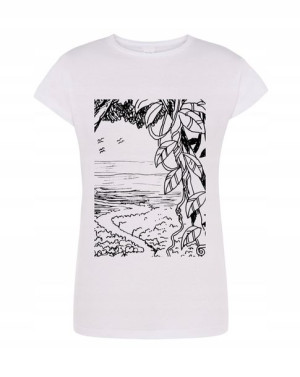 T-Shirt damski nadruk dżungla Rozm.M