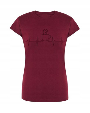 T-Shirt damski nadruk EKG love Kawa r.XL