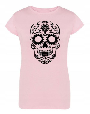 T-Shirt damski nadruk fajna CZASZKA r.L