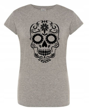 T-Shirt damski nadruk fajna CZASZKA r.L