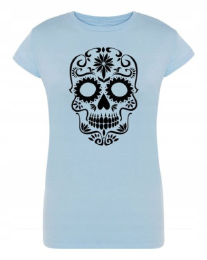 T-Shirt damski nadruk fajna CZASZKA r.XL