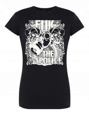 T-Shirt damski nadruk FUK THE POLICE R. XXL