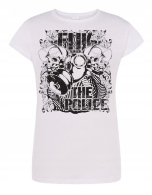 T-Shirt damski nadruk FUK THE POLICE R. XXL