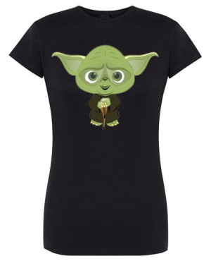 T-Shirt damski nadruk fun art zielony YODA r.L