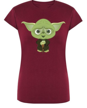 T-Shirt damski nadruk fun art zielony YODA r.XL