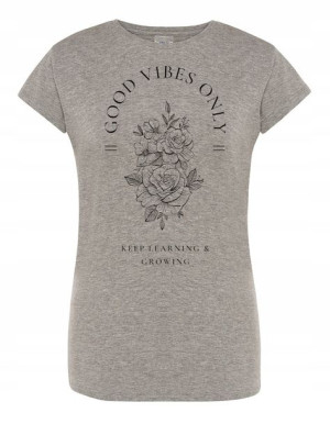 T-Shirt damski nadruk Good Vibes Only KWIATY r.L