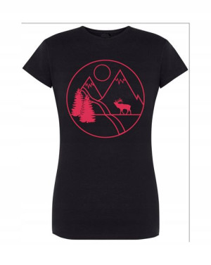 T-Shirt damski nadruk góry łoś Rozm.M