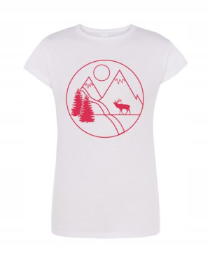 T-Shirt damski nadruk góry łoś Rozm.XL