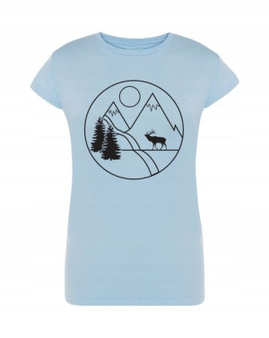 T-Shirt damski nadruk góry łoś Rozm.XL