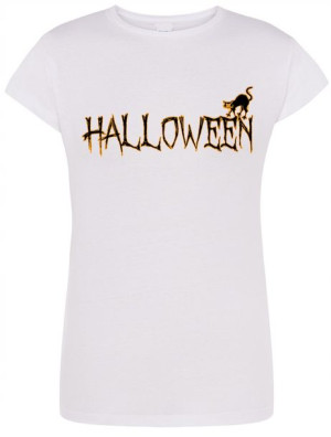 T-Shirt damski nadruk Halloween Kot Rozm.M