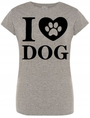 T-Shirt damski nadruk i Love Dog Rozm.S