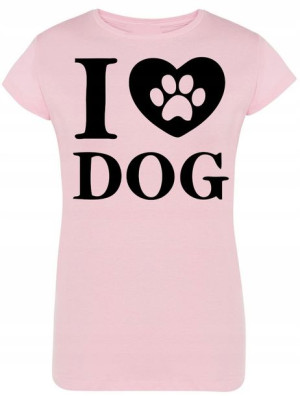 T-Shirt damski nadruk i Love Dog Rozm.XL