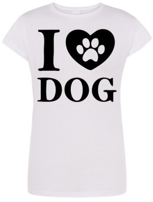 T-Shirt damski nadruk i Love Dog Rozm.XL