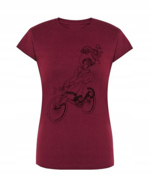 T-Shirt damski nadruk Kobieta na rowerze r.S
